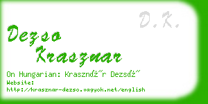 dezso krasznar business card